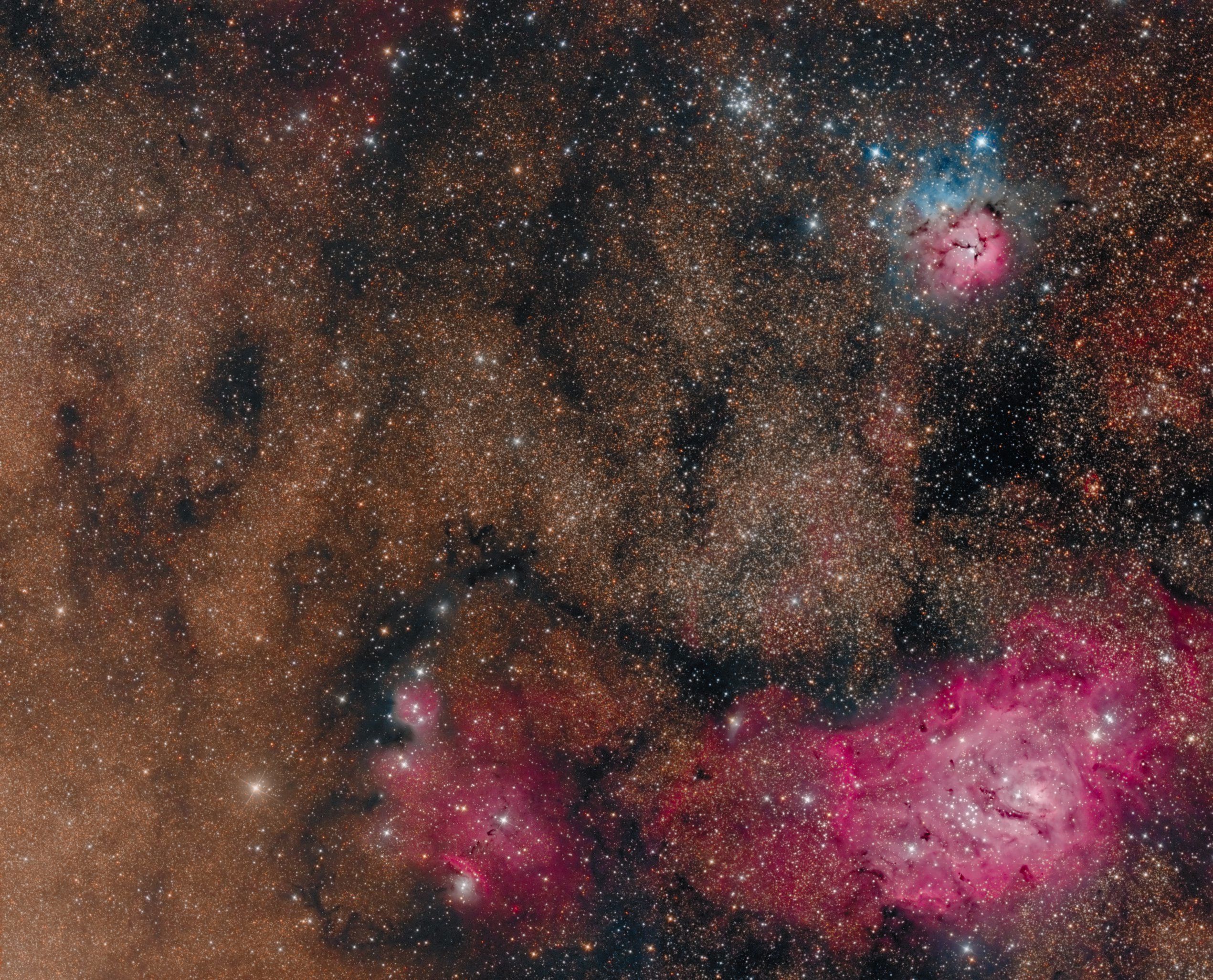 M20, M8 and NGC6559