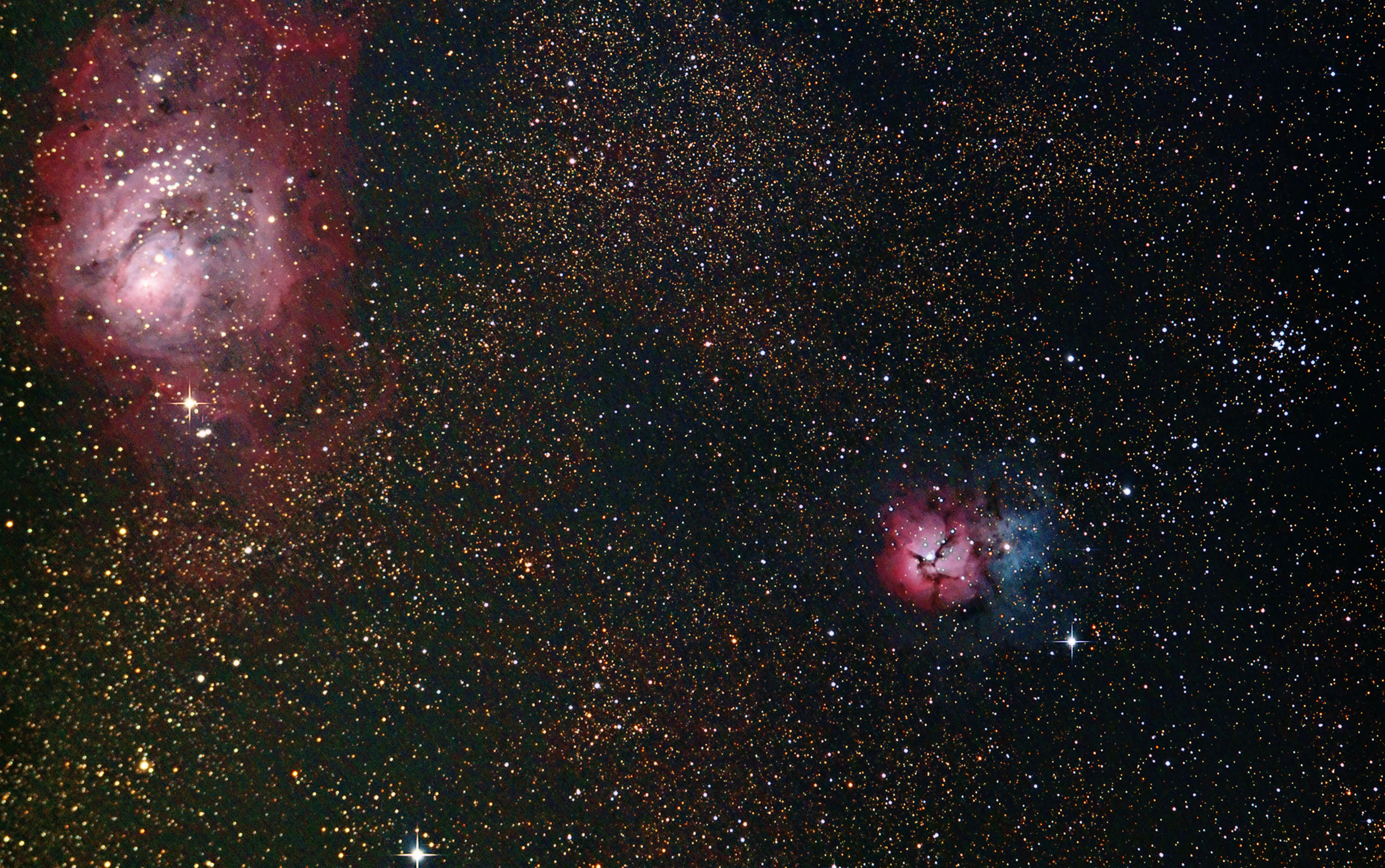 M8 and M20 - The Lagoon and Trifid Nebulae