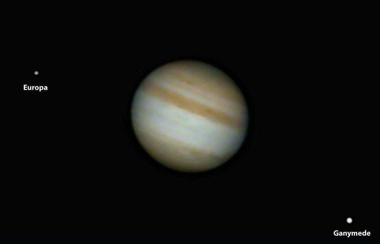 Jupiter with Ganymede and Europa