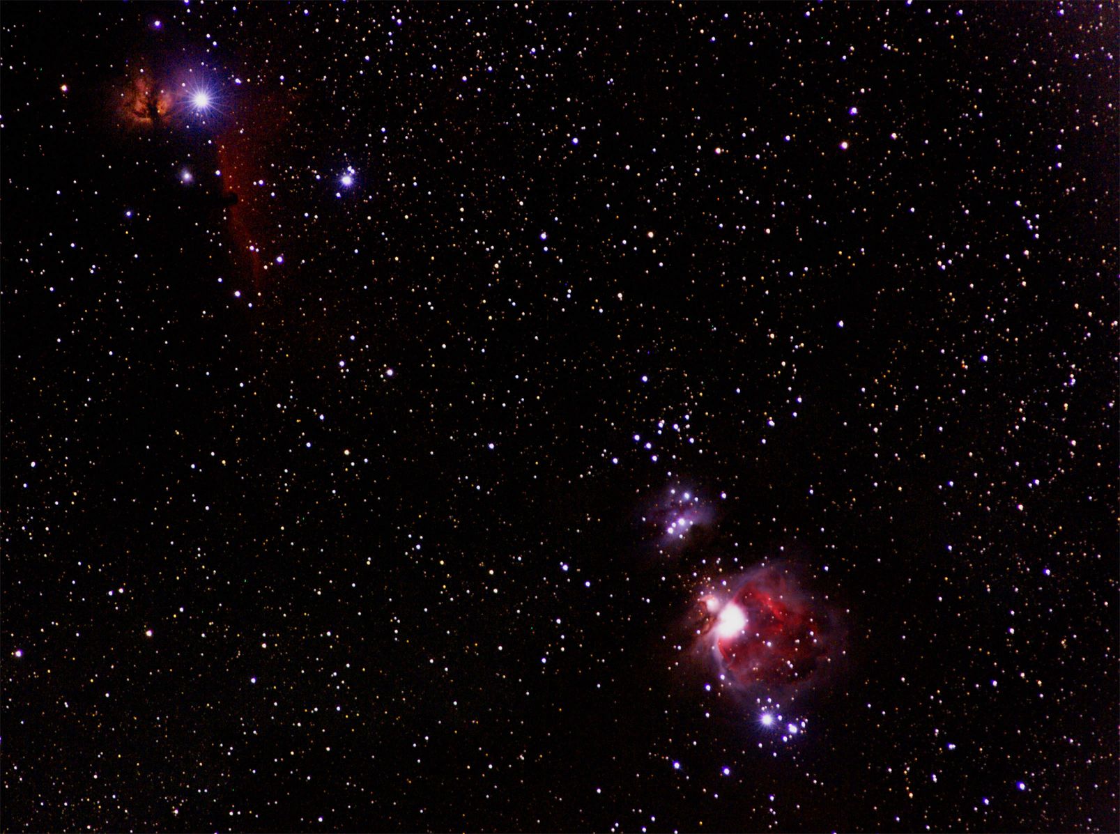Great Orion Nebula, Horsehead Nebula, Flame Nebula