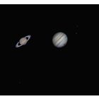Jupiter and Saturn with Ganymede shadow transit at US Store