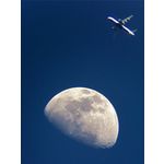 Waxing Gibbous Moon & Airplane