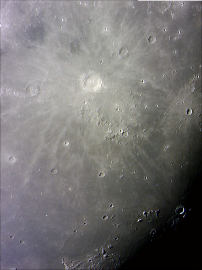Lunar crater Copernicus and surrounding area