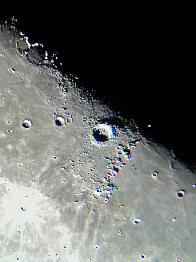 Copernicus crater and Carpathian mountains