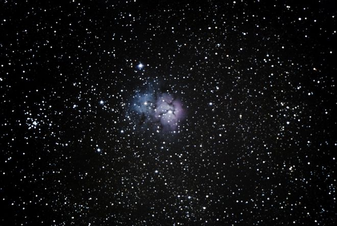 M20 and M21 Trifid Nebula Open Cluster