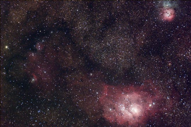 M8 and M20 - Lagoon and Trifid Nebulas