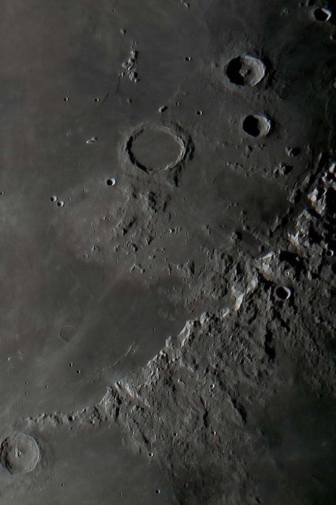 Lunar photo, Eratostenes, Apennine Mtns, Archimedes & Mtns